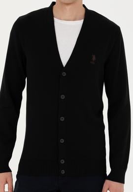 Erkek Siyah Basic Triko Hırka - 50275843019