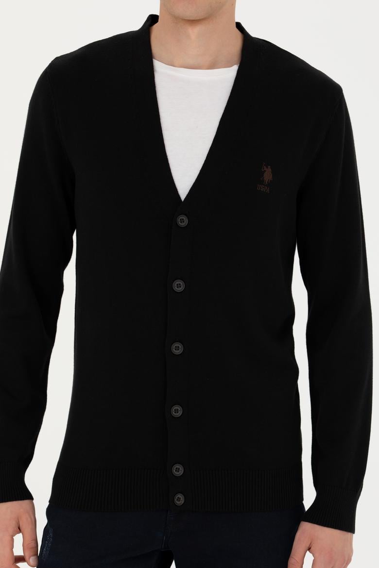 Erkek Siyah Basic Triko Hırka - 50275843019