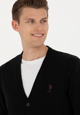 Erkek Siyah Basic Triko Hırka - 50275843019