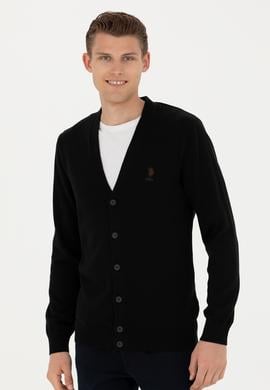 Erkek Siyah Basic Triko Hırka - 50275843019