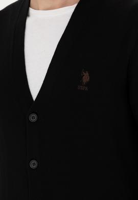 Erkek Siyah Basic Triko Hırka - 50275843019