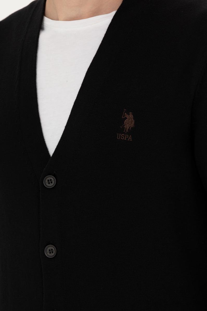 Erkek Siyah Basic Triko Hırka