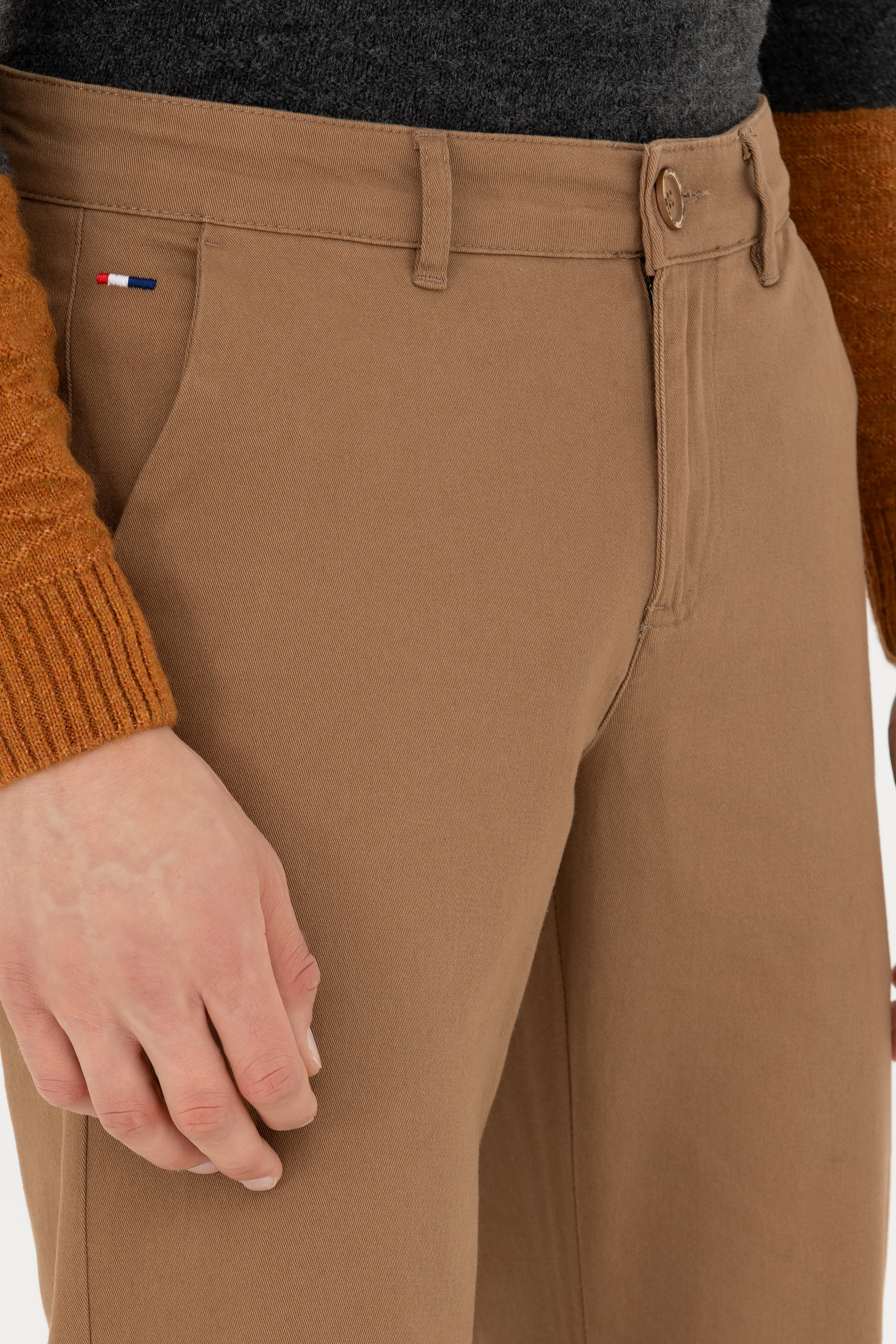 Erkek Slim Fit Camel Kanvas Pantolon - Image 6