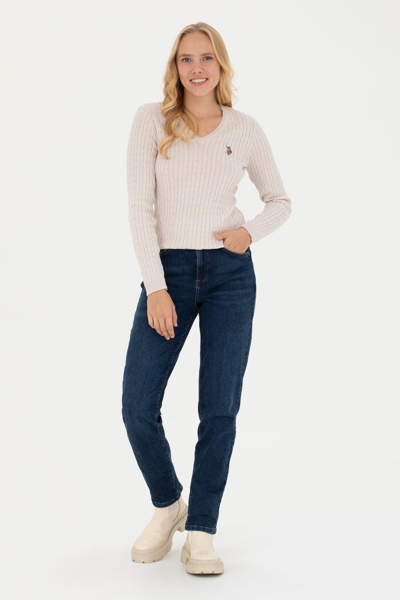 Kadın Koyu Mavi Jean Pantolon