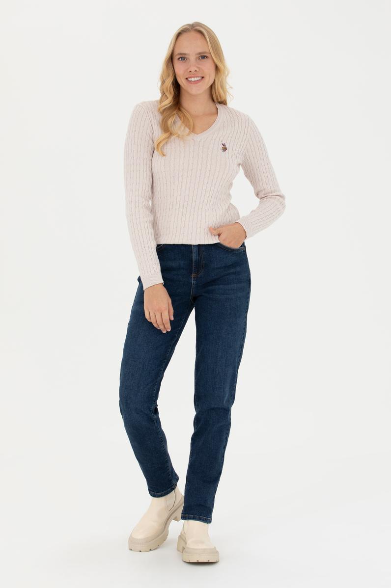 Kadın Koyu Mavi Jean Pantolon