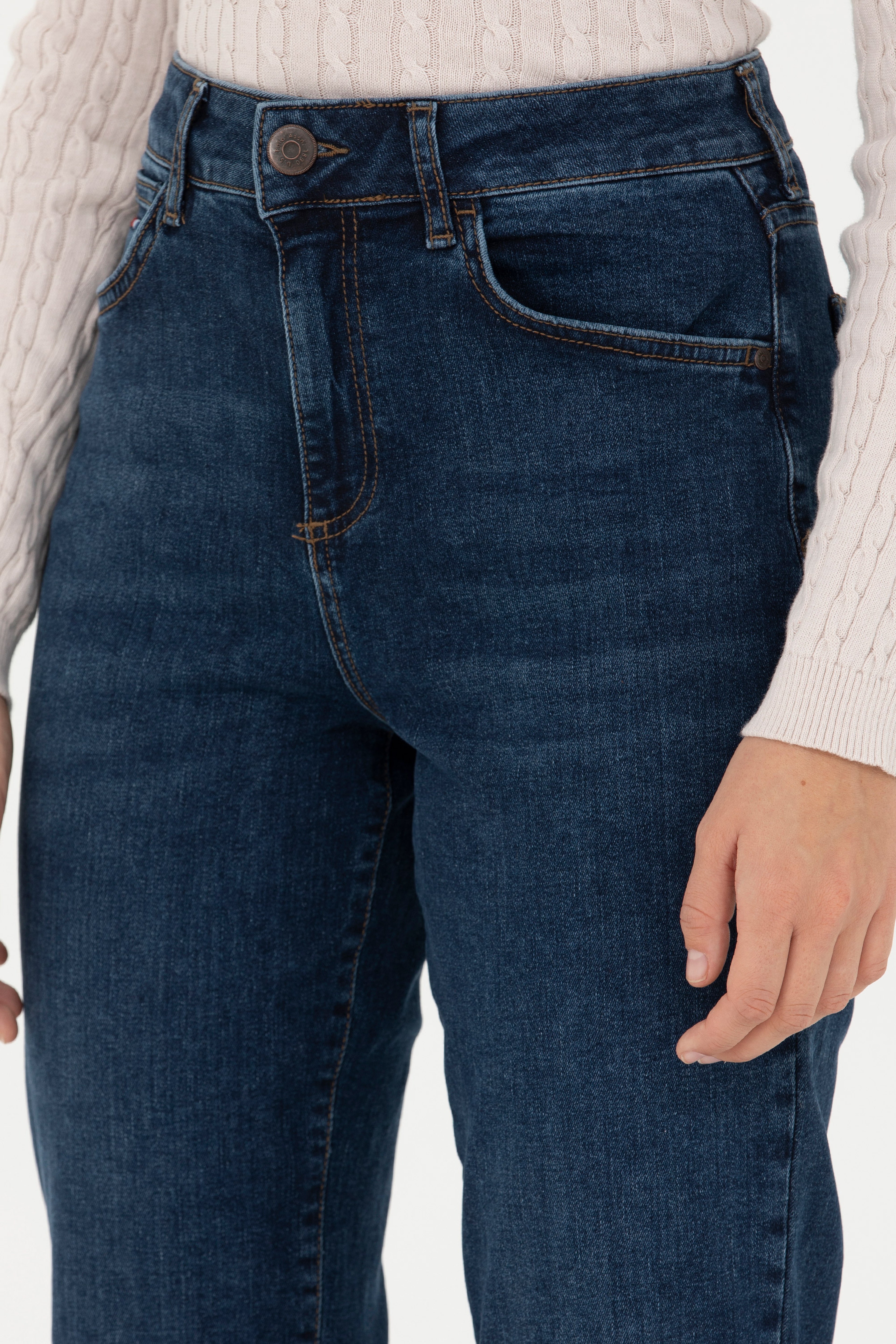 Kadın Koyu Mavi Jean Pantolon