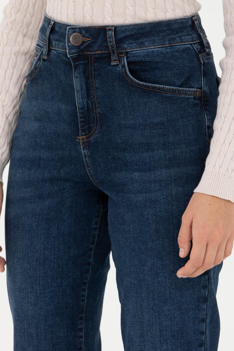 Kadın Koyu Mavi Jean Pantolon - 50276166006