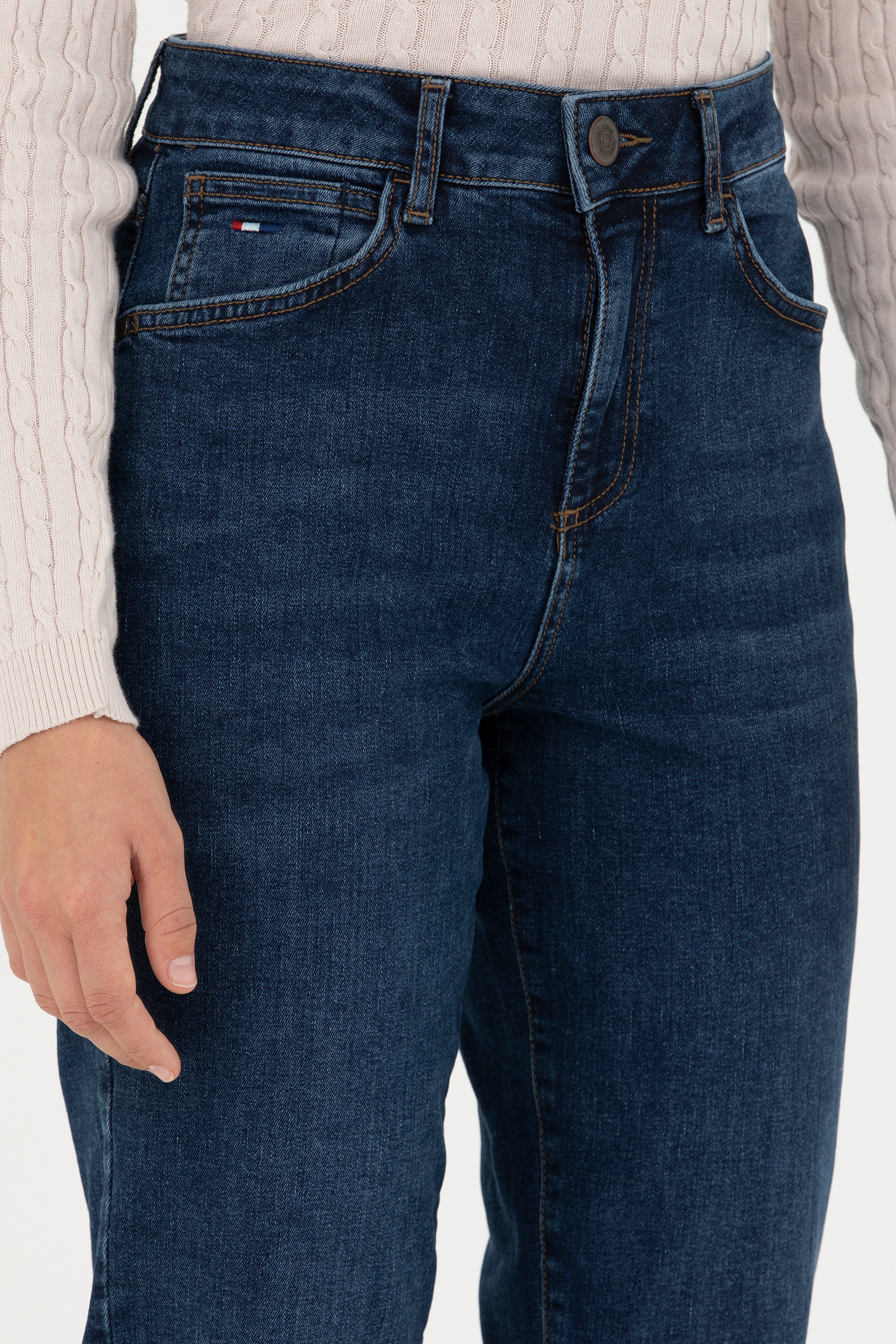 Kadın Koyu Mavi Jean Pantolon