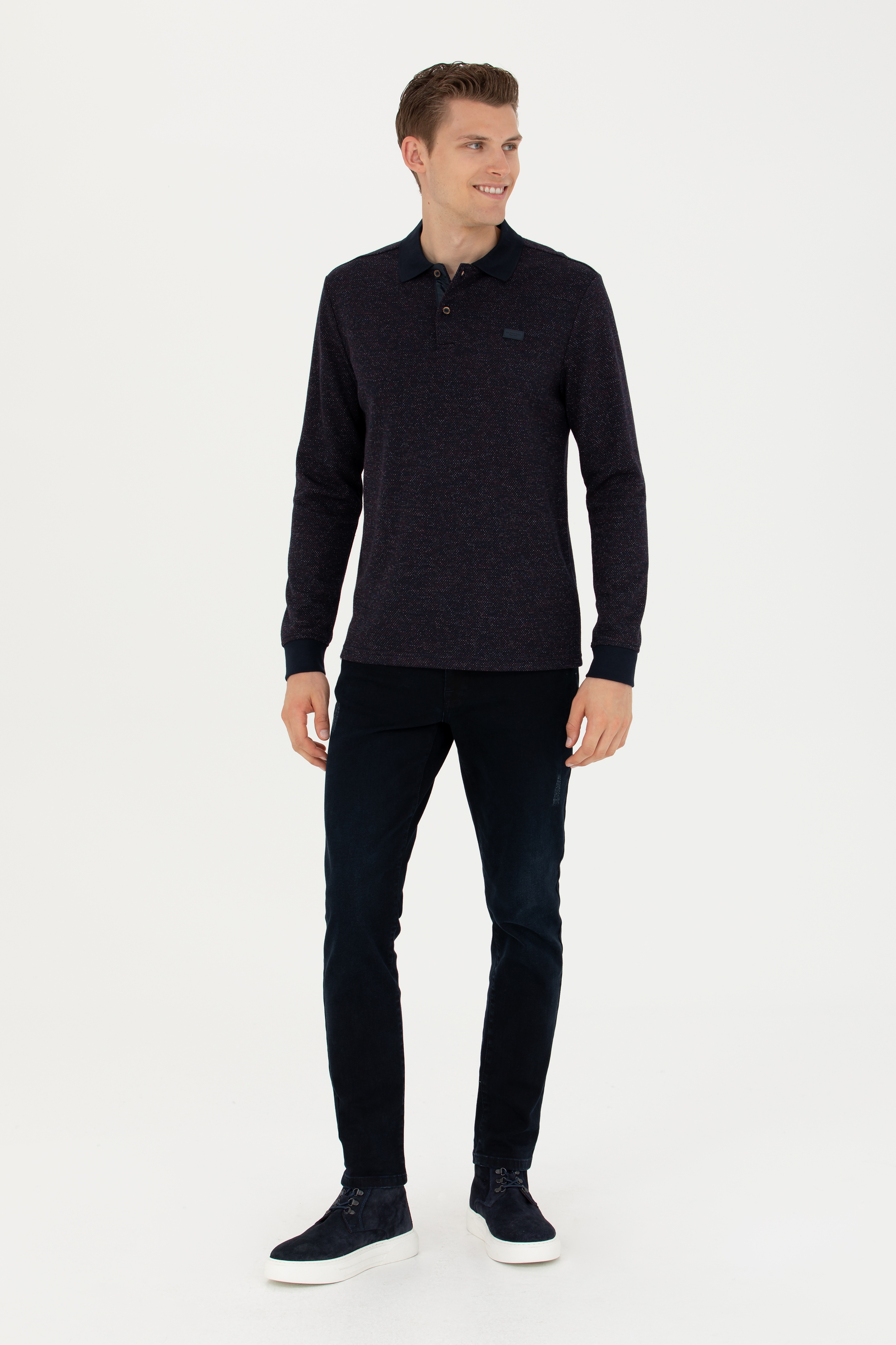 Erkek Lacivert Sweatshirt - Image 4