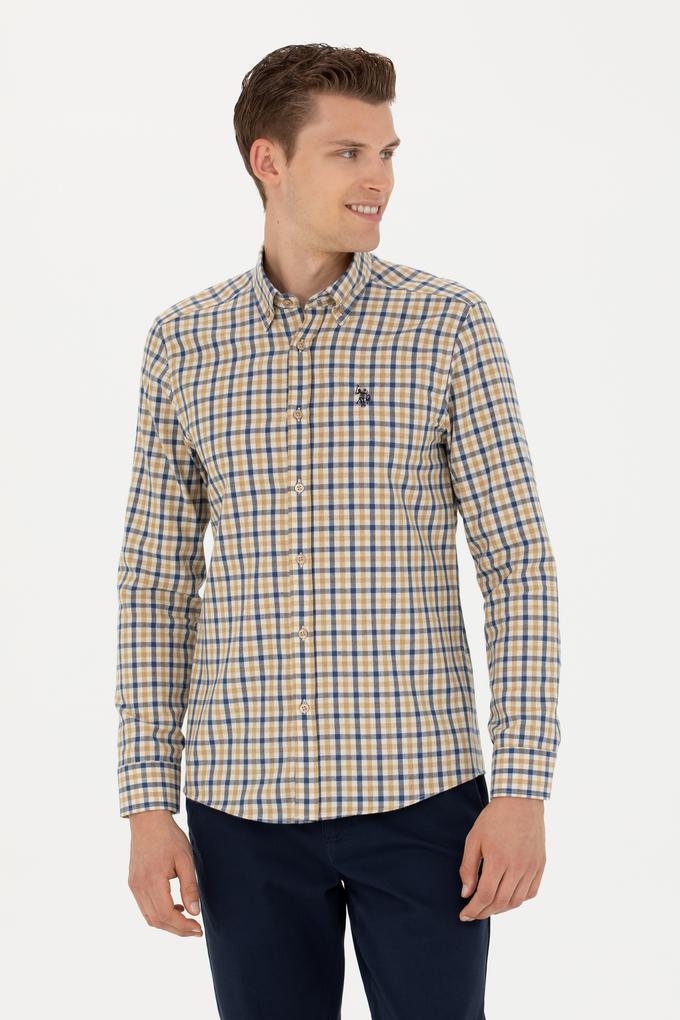 Erkek Kum Uzun Kollu Gömlek