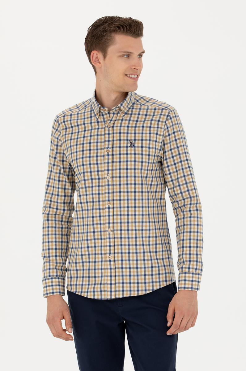 Erkek Kum Uzun Kollu Gömlek