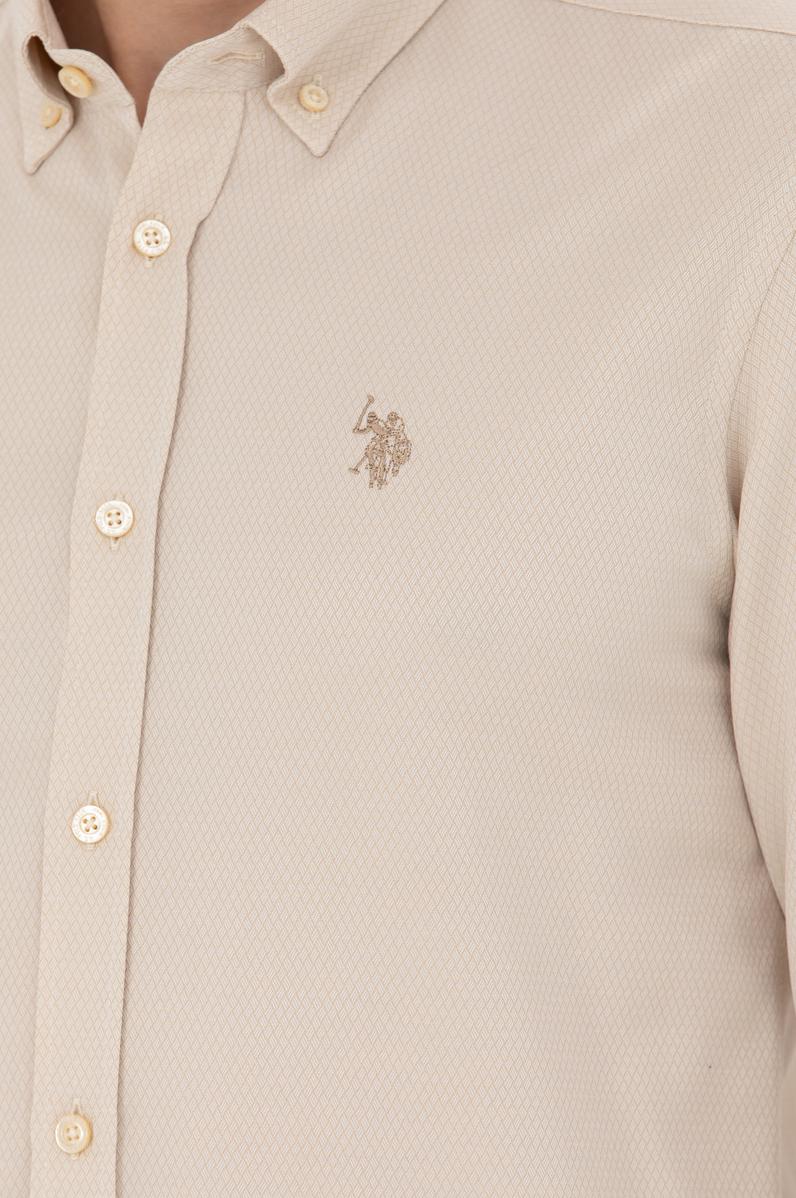Erkek Kum Uzun Kollu Gömlek