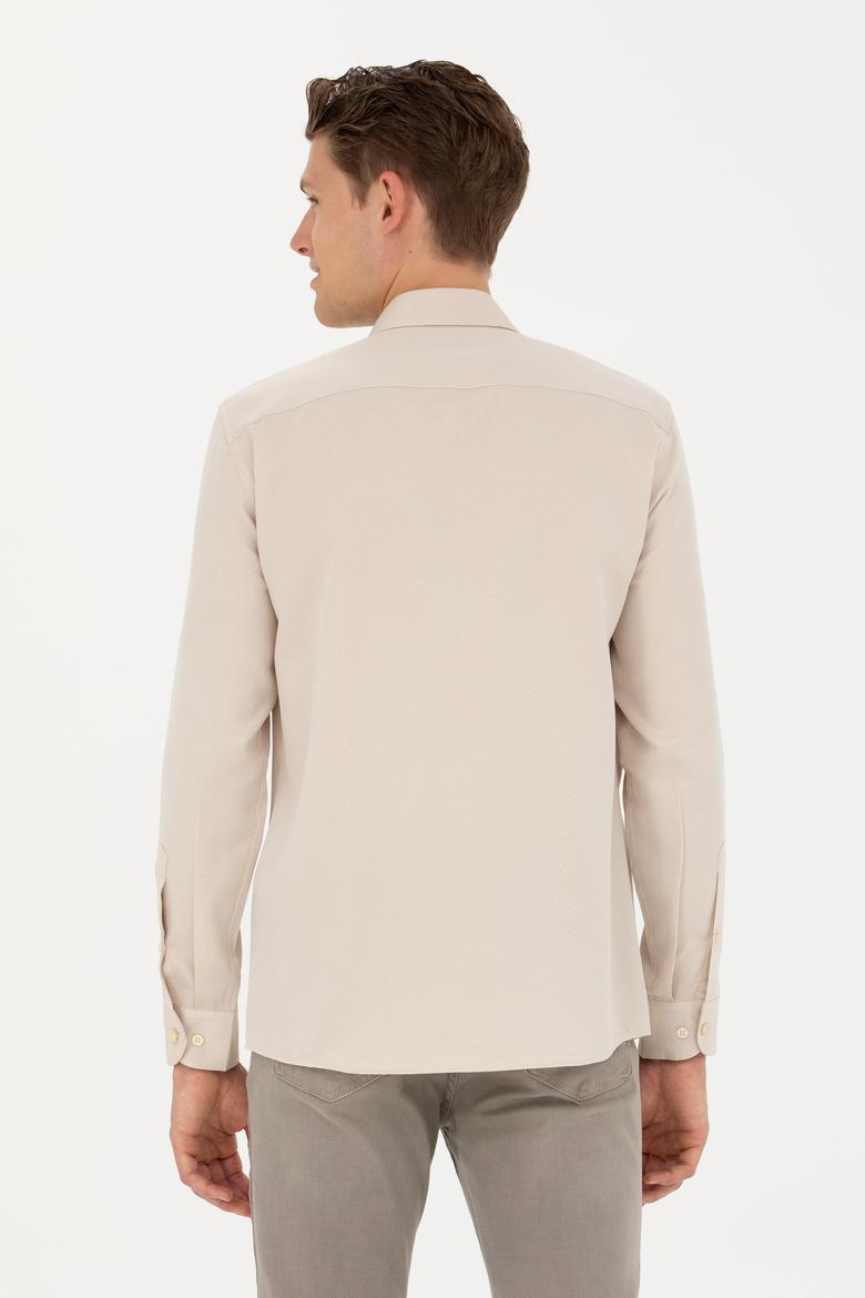 Erkek Kum Uzun Kollu Gömlek - 50279424001