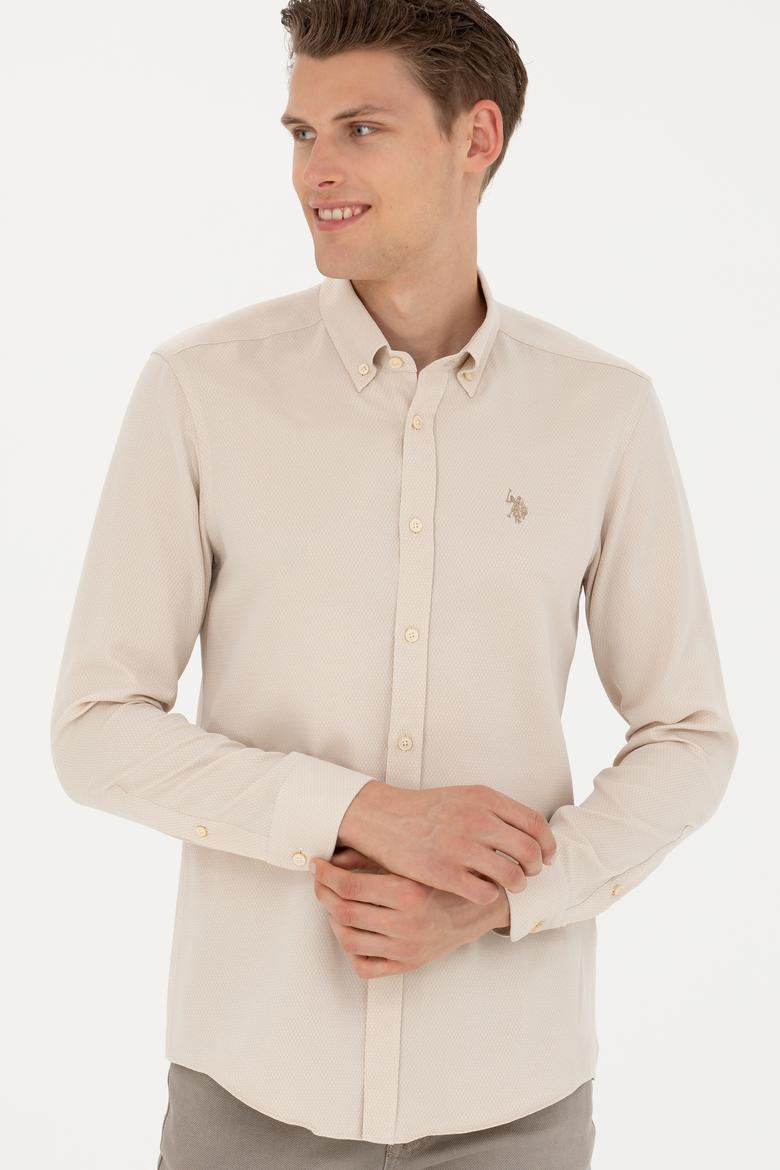 Erkek Kum Uzun Kollu Gömlek - 50279424001