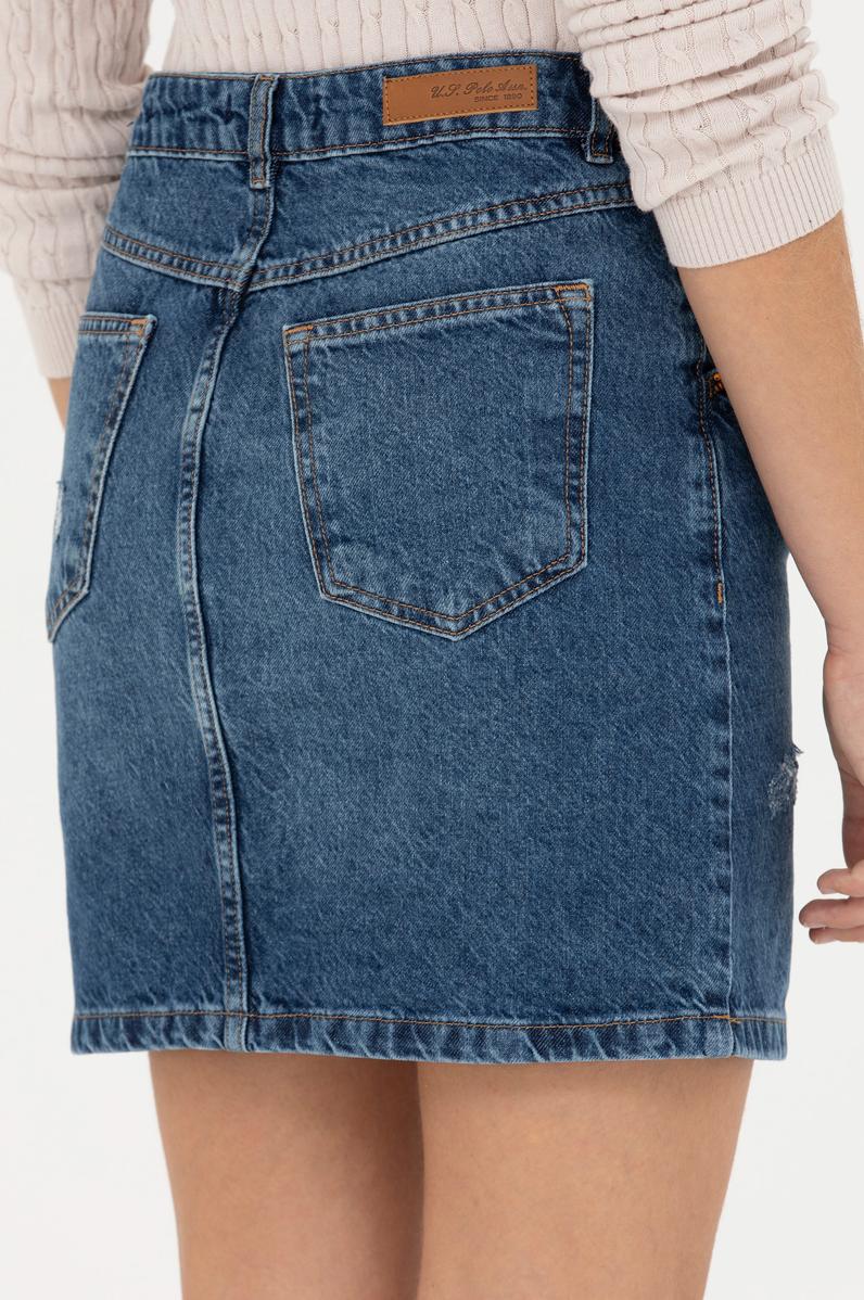 Kadın Mavi Jean Etek