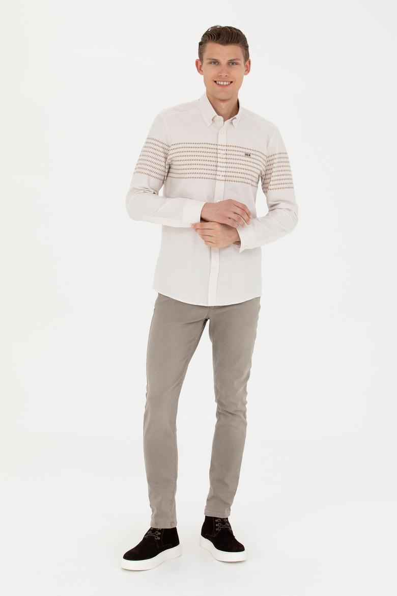 Erkek Taş Uzun Kollu Gömlek - 50272106017