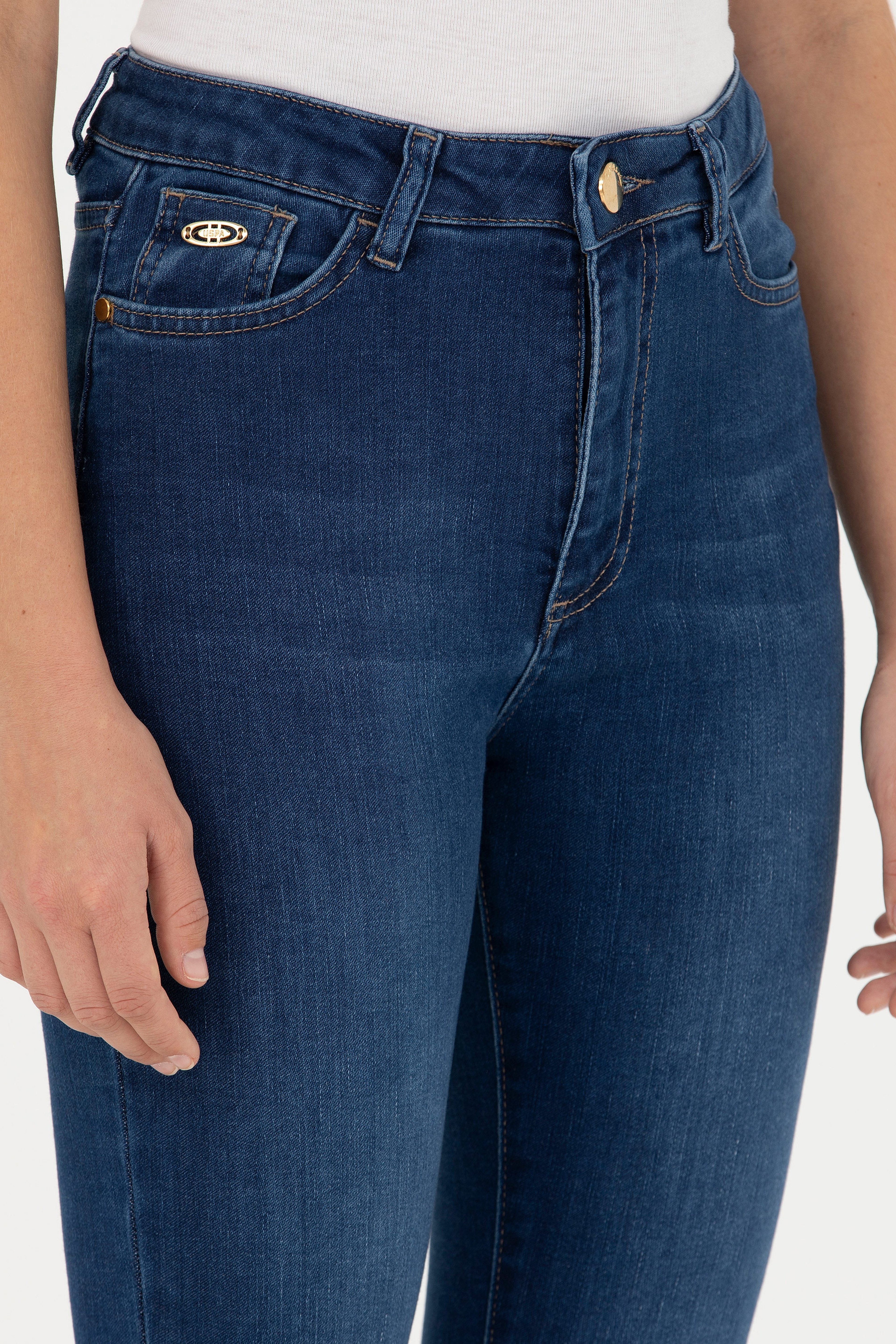 Kadın Koyu Mavi Skinny High Waist Fit Jean Pantolon