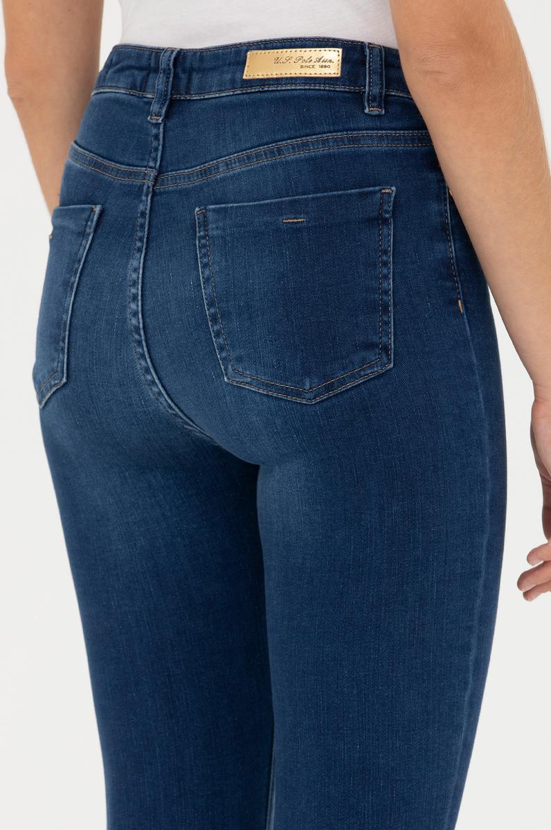 Kadın Koyu Mavi Skinny High Waist Fit Jean Pantolon