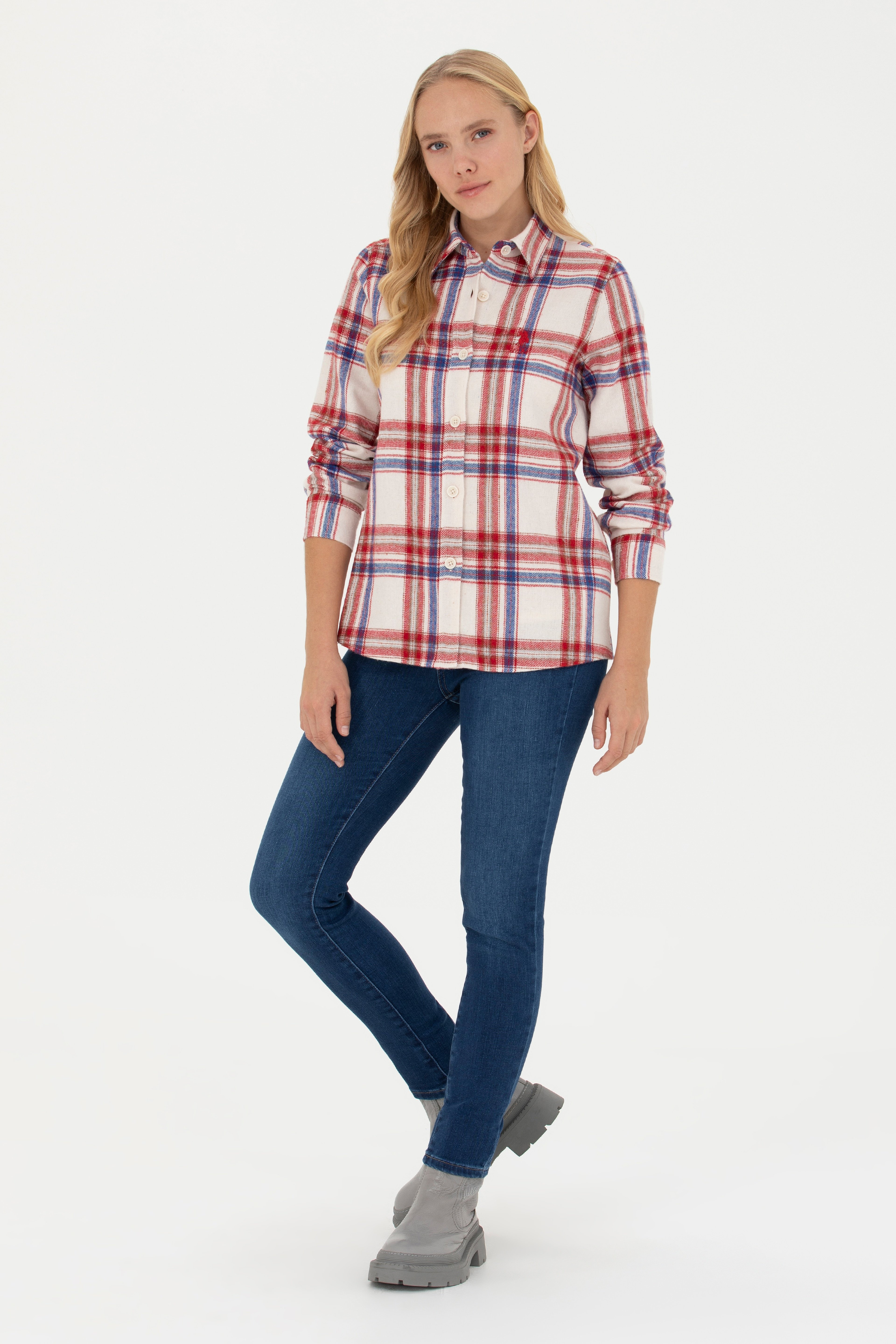 Kadın Koyu Mavi Skinny High Waist Fit Jean Pantolon - Image 3