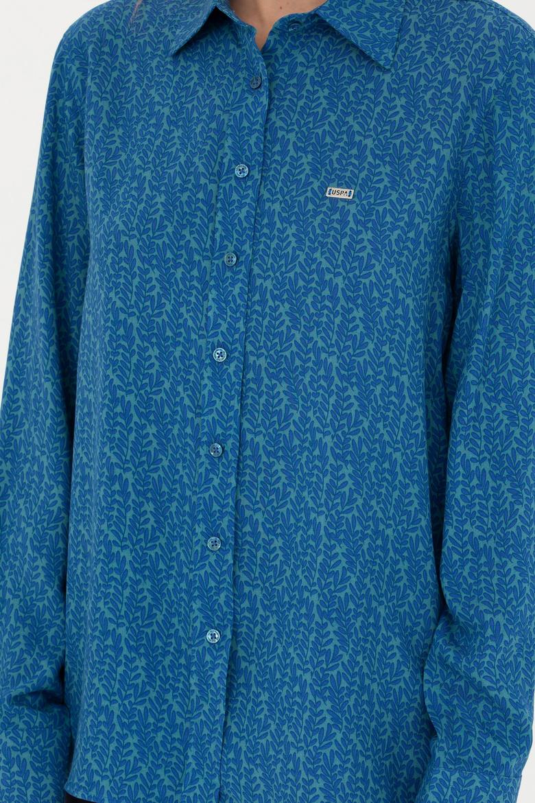 Kadın Petrol Uzun Kollu Gömlek - 50272148026