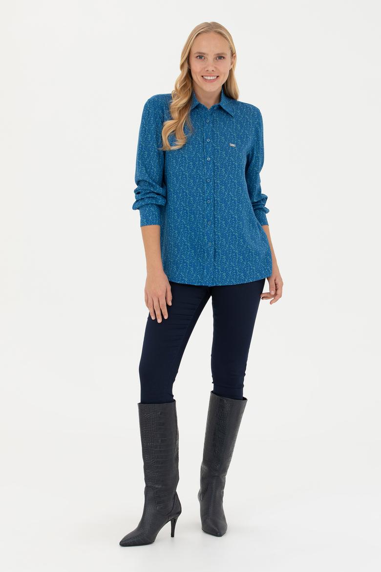 Kadın Petrol Uzun Kollu Gömlek - 50272148026