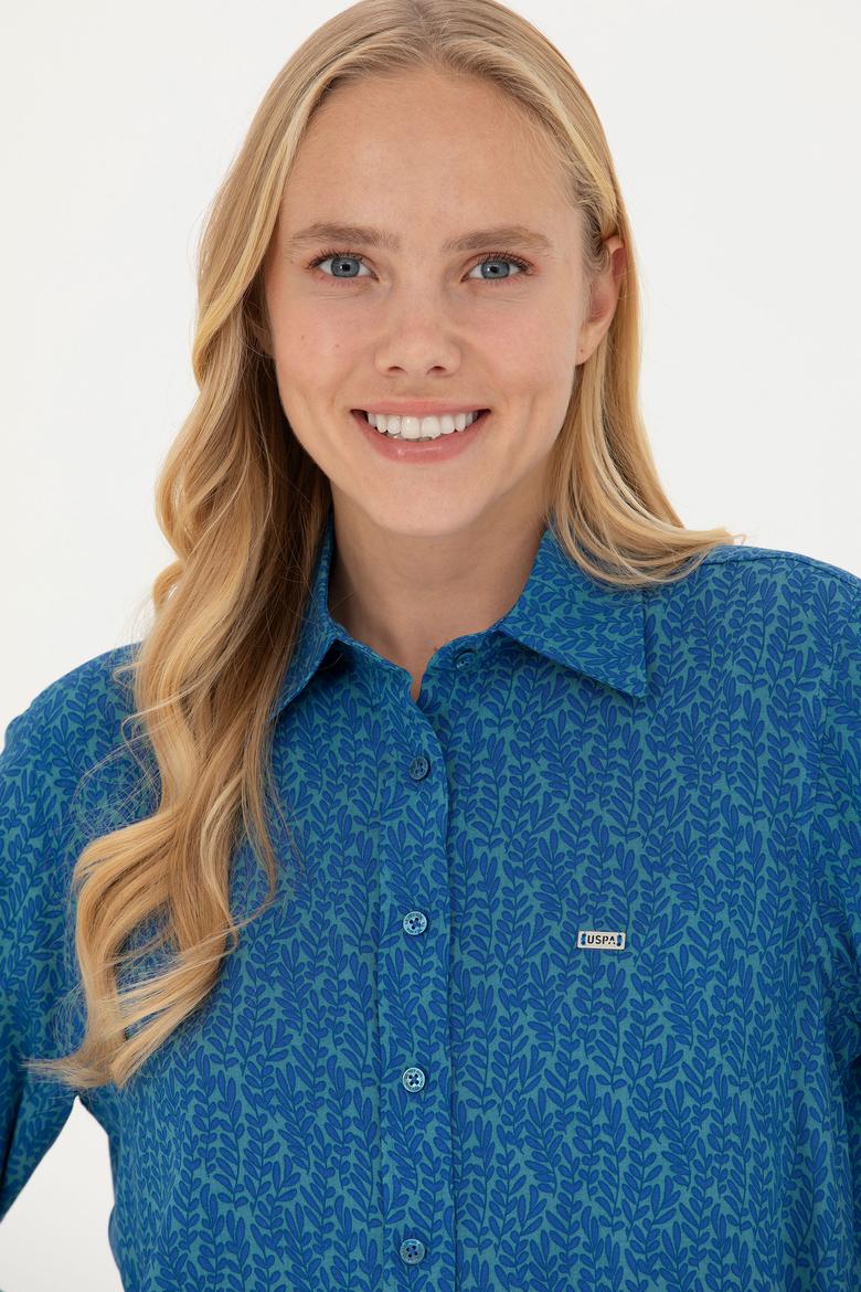 Kadın Petrol Uzun Kollu Gömlek - 50272148026