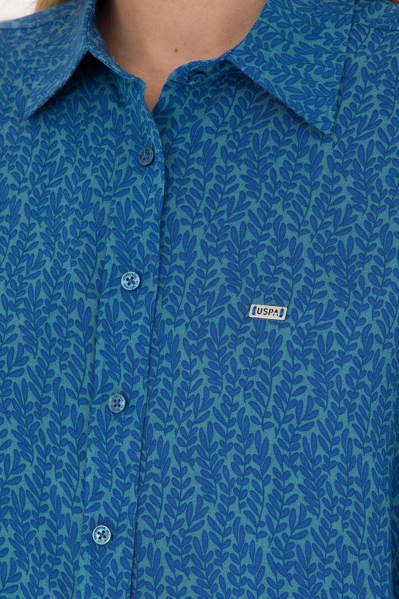 Kadın Petrol Uzun Kollu Gömlek - 50272148026