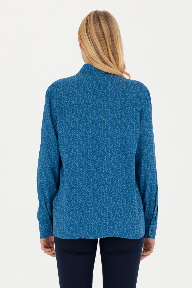 Kadın Petrol Uzun Kollu Gömlek - 50272148026