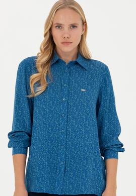 Kadın Petrol Uzun Kollu Gömlek - 50272148026