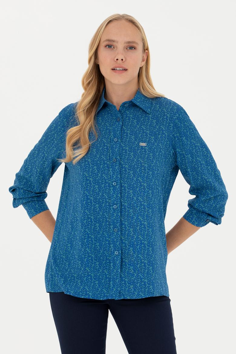 Kadın Petrol Uzun Kollu Gömlek - 50272148026