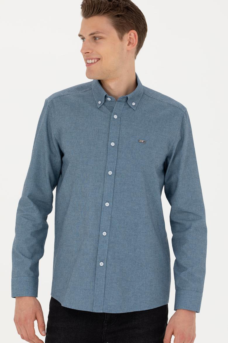 Erkek Açık Mavi Uzun Kollu Gömlek - 50276574076