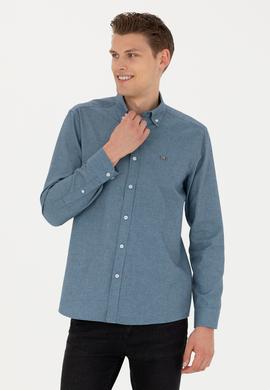 Erkek Açık Mavi Uzun Kollu Gömlek - 50276574076