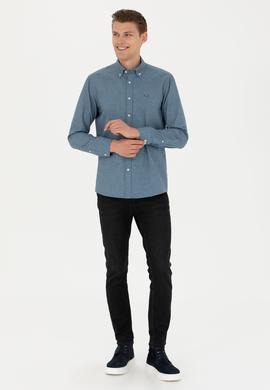 Erkek Açık Mavi Uzun Kollu Gömlek - 50276574076