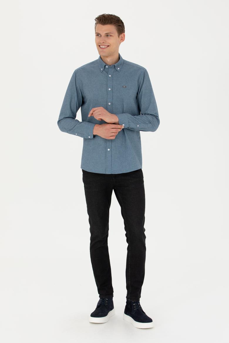 Erkek Açık Mavi Uzun Kollu Gömlek - 50276574076