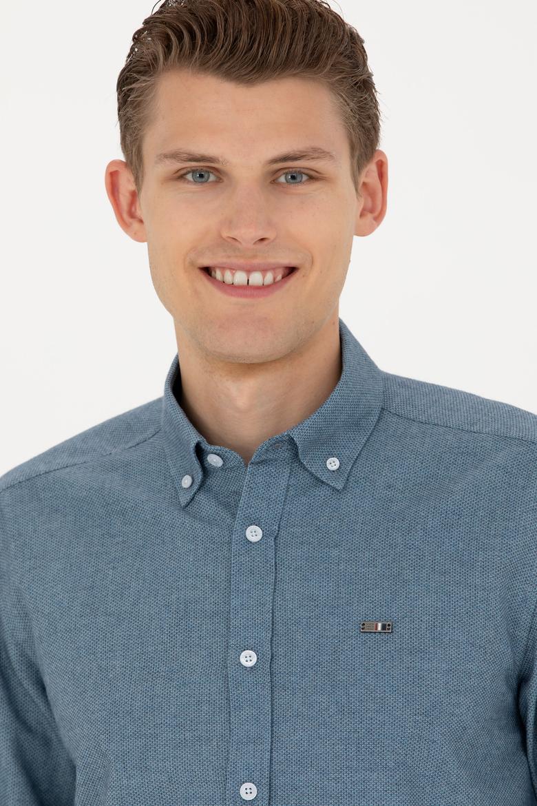 Erkek Açık Mavi Uzun Kollu Gömlek - 50276574076
