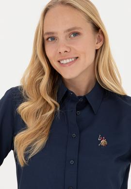 Kadın Lacivert Uzun Kollu Basic Gömlek - 50271935034