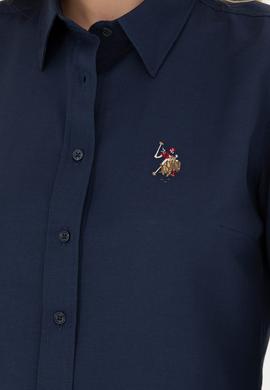 Kadın Lacivert Uzun Kollu Basic Gömlek - 50271935034