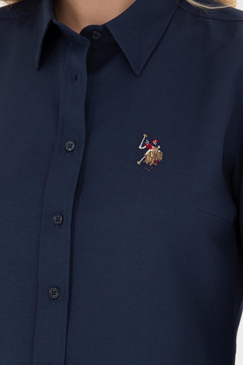 Kadın Lacivert Uzun Kollu Basic Gömlek - 50271935034