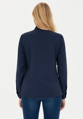 Kadın Lacivert Uzun Kollu Basic Gömlek - 50271935034