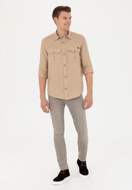Erkek Kum Uzun Kollu Gömlek - 50279525018