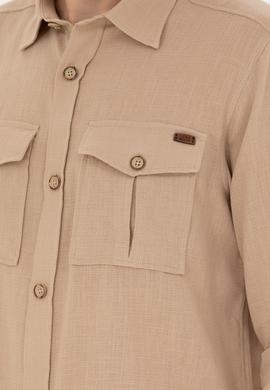 Erkek Kum Uzun Kollu Gömlek - 50279525018