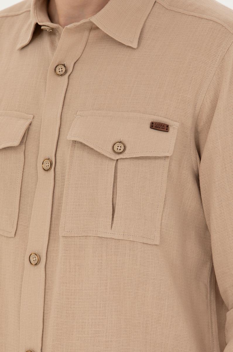Erkek Kum Uzun Kollu Gömlek