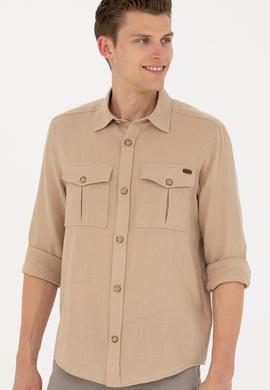 Erkek Kum Uzun Kollu Gömlek - 50279525018