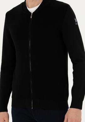 Erkek Siyah Basic Triko Hırka - 50277107060