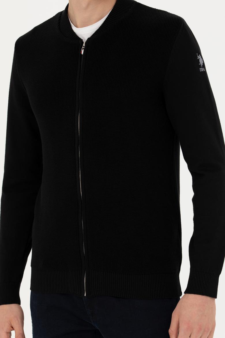 Erkek Siyah Basic Triko Hırka - 50277107060