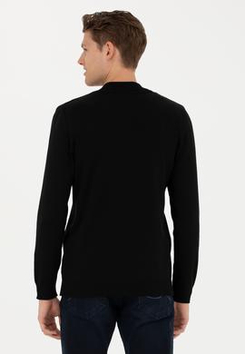 Erkek Siyah Basic Triko Hırka - 50277107060