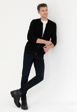 Erkek Siyah Basic Triko Hırka - 50277107060