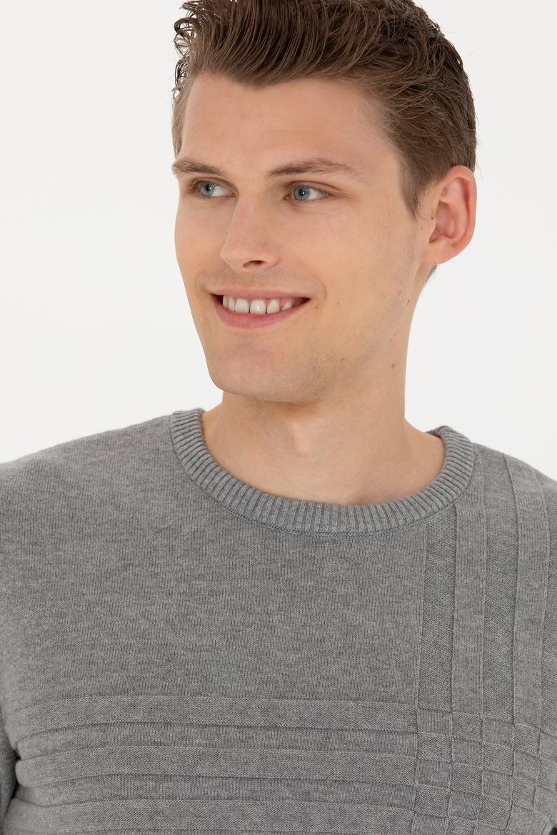 Erkek Gri Melanj Kazak - 50277115002