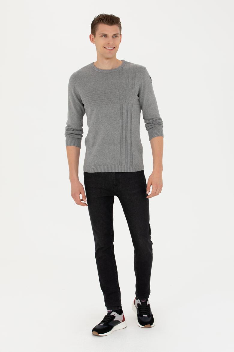 Erkek Gri Melanj Kazak - 50277115002