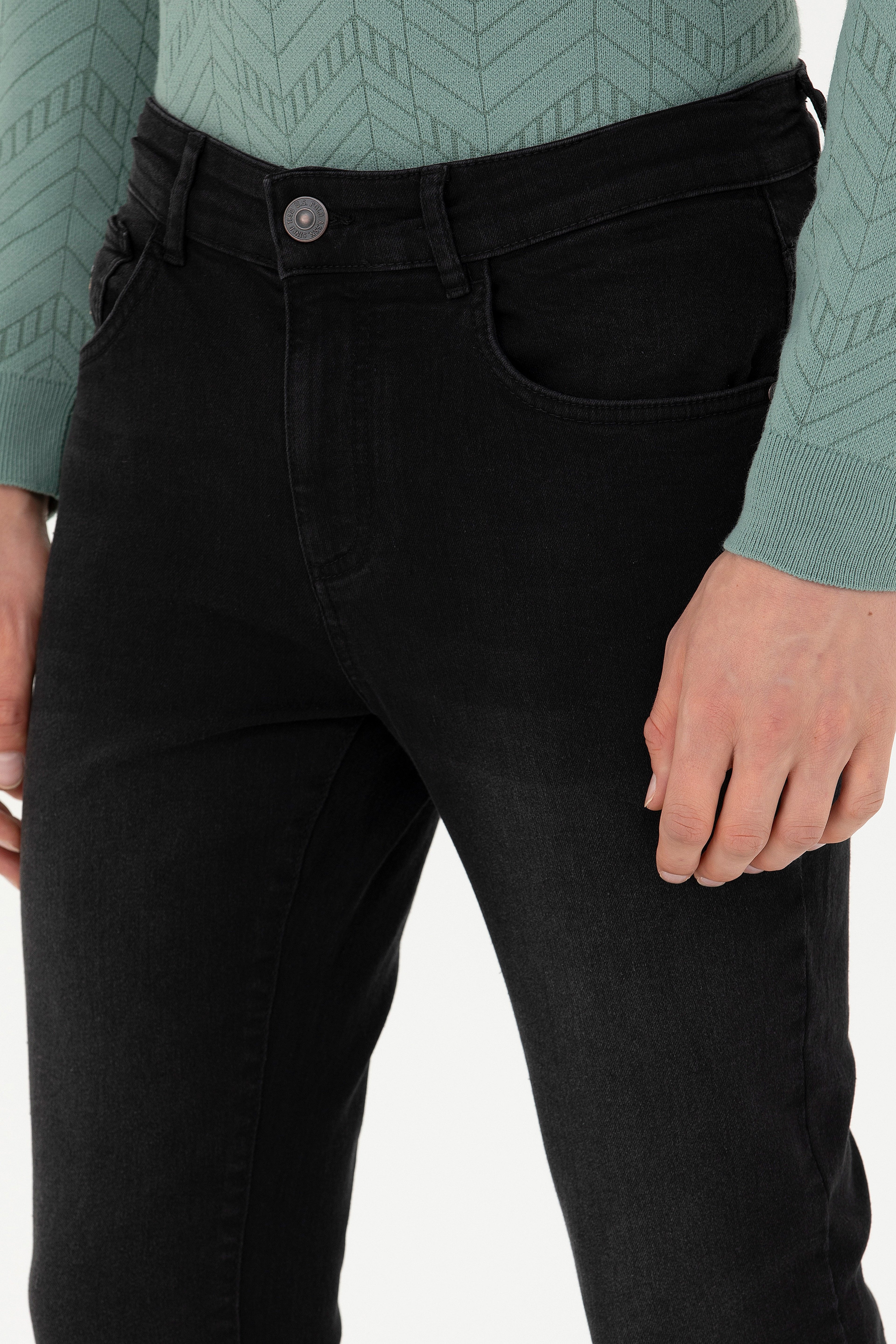 Erkek Koyu Gri Jean Pantolon - Image 5